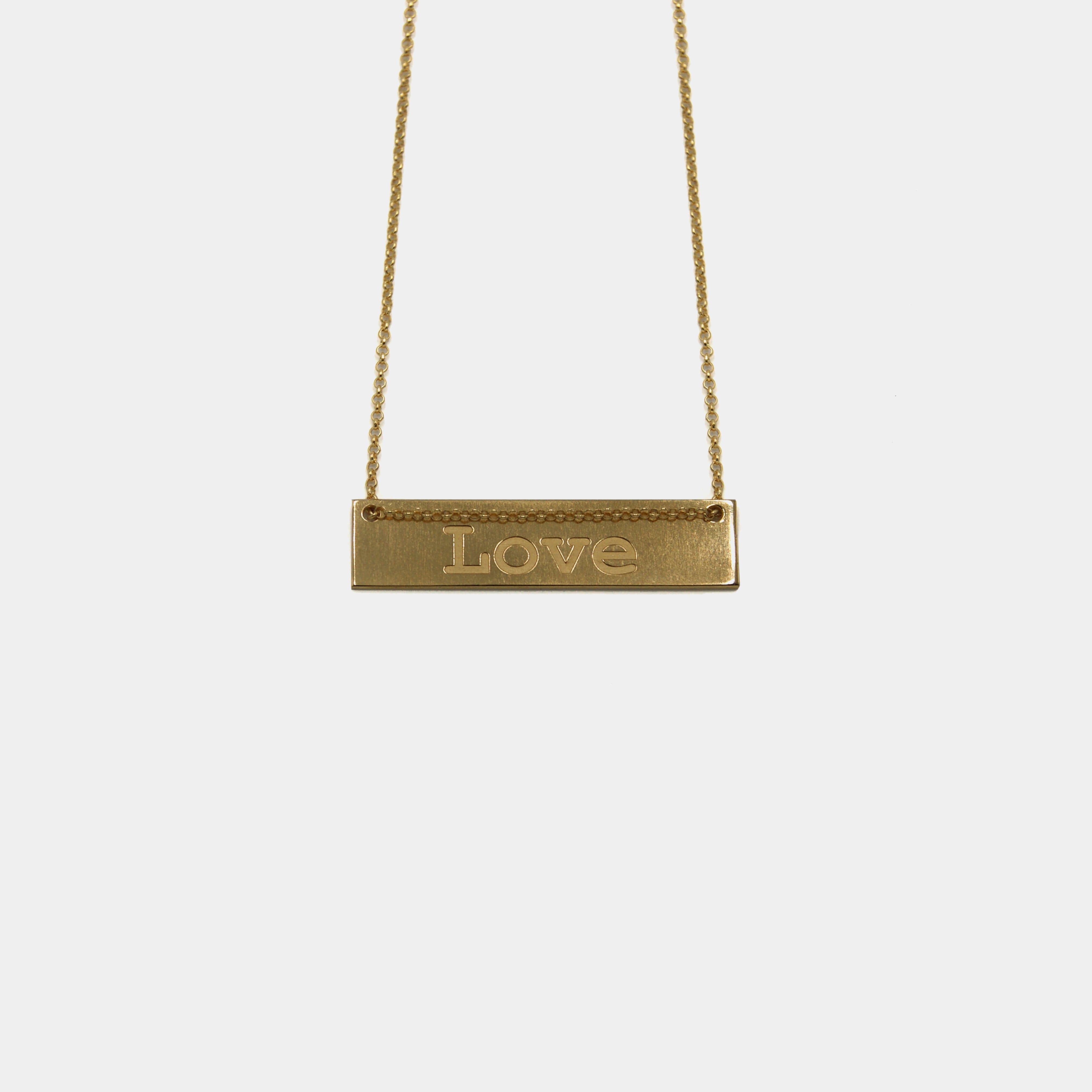 Love - necklace - silver 925 - gold plated