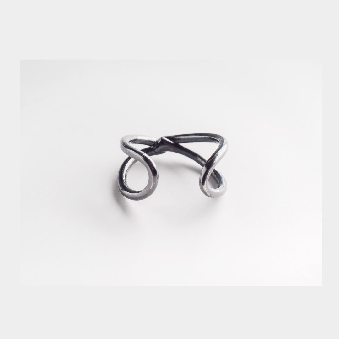 Love Journey - adjustable ring - silver 925 - dark rhodium