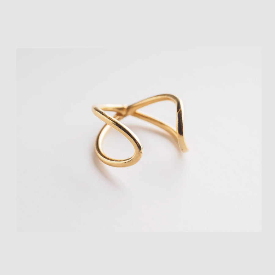 Love Journey - adjustable ring - silver 925 - gold plated