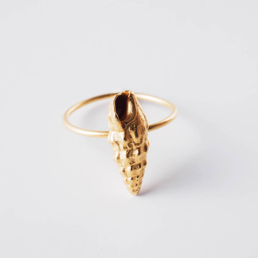 Wild seashell - ring - silver 925 - gold plated