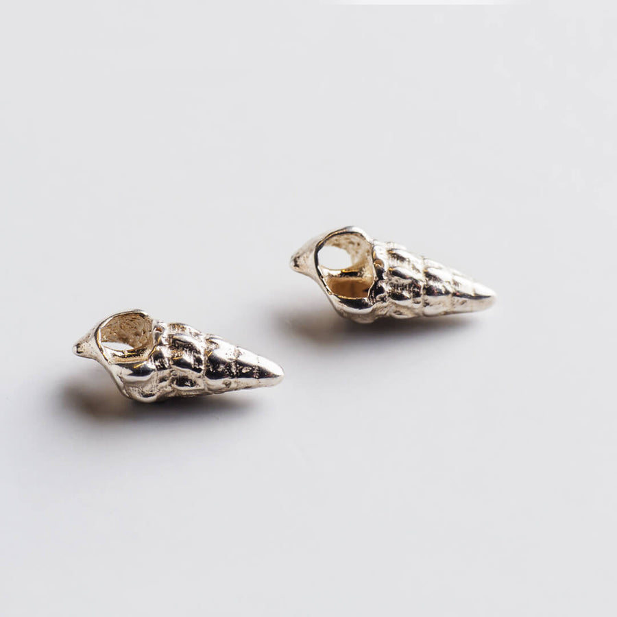 Romantic seashell - stud earrings - silver 925