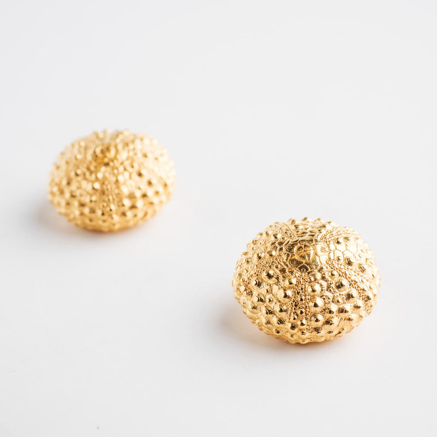 Urchin - stud earrings - silver 925 - gold plated