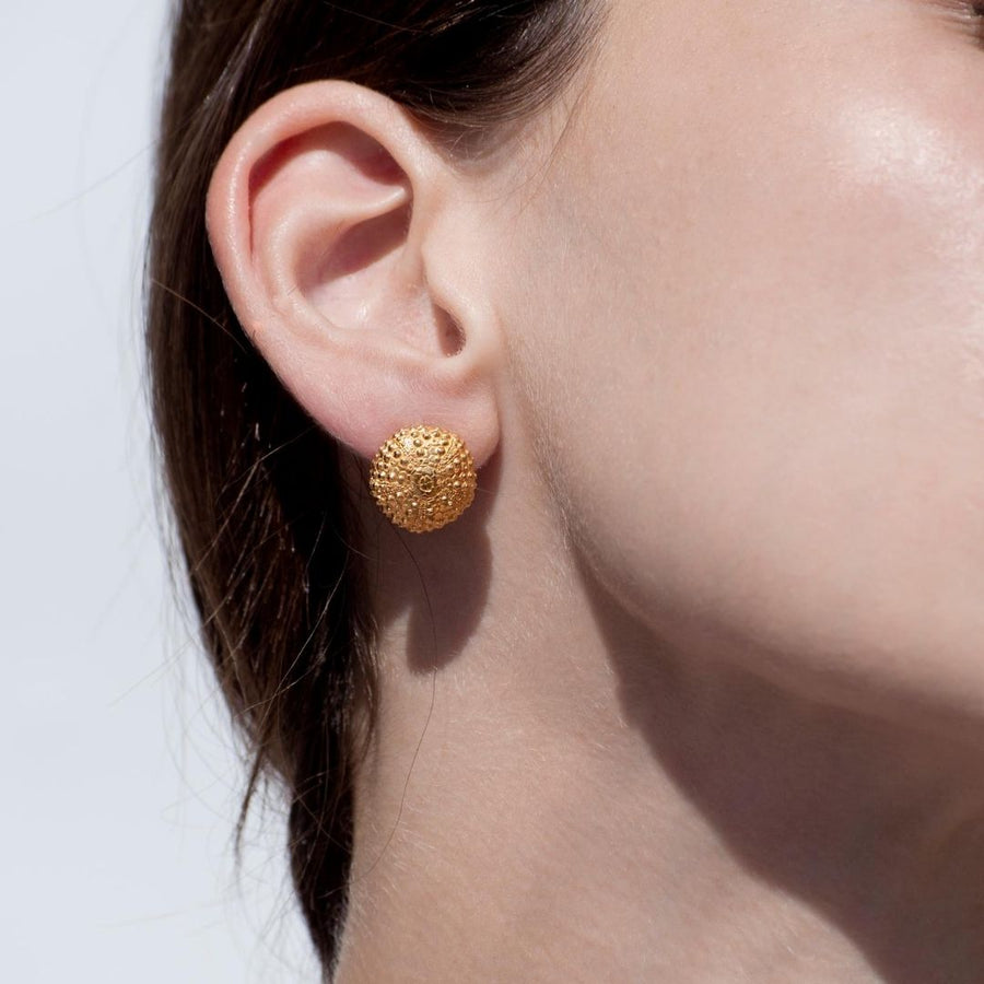 Urchin - stud earrings - silver 925 - gold plated