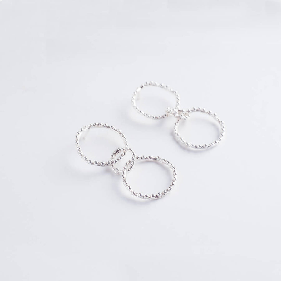 Branch hoops bonds - long earrings - silver 925