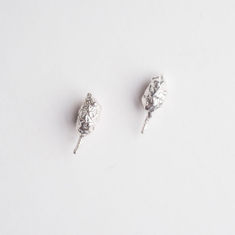 Seeds of the forest - stud earrings - silver 925