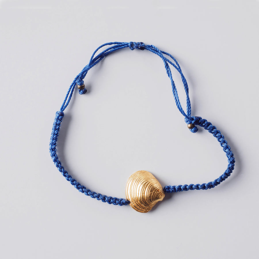 Master clam - βραχιόλι macrame - ασήμι 925 - επίχρυσο