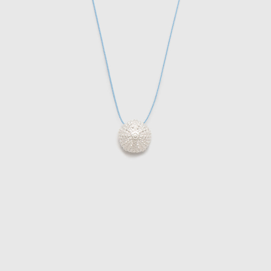 Urchin - casual cord necklace - silver 925 - light blue