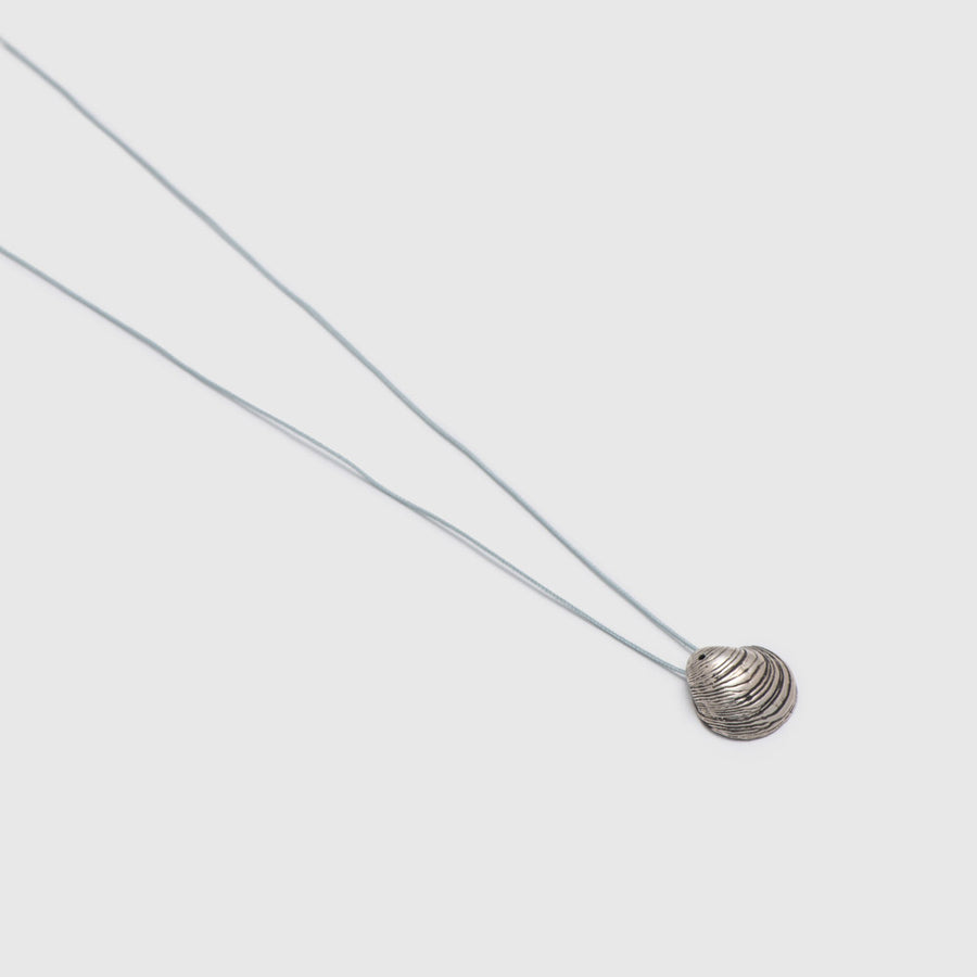 Master clam - casual cord necklace - silver 925 - black oxidation