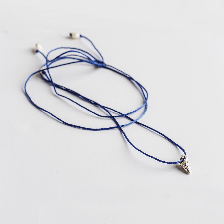 Romantic seashell - casual cord necklace - silver 925