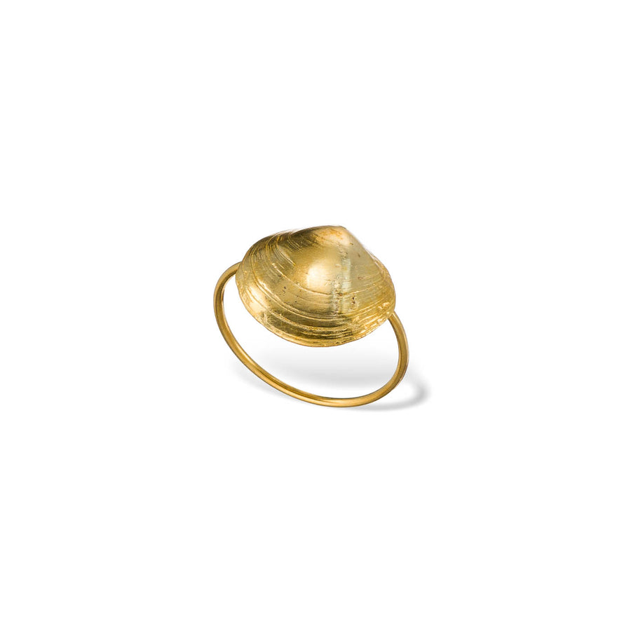 Romantic clam - ring - silver 925 - gold plated