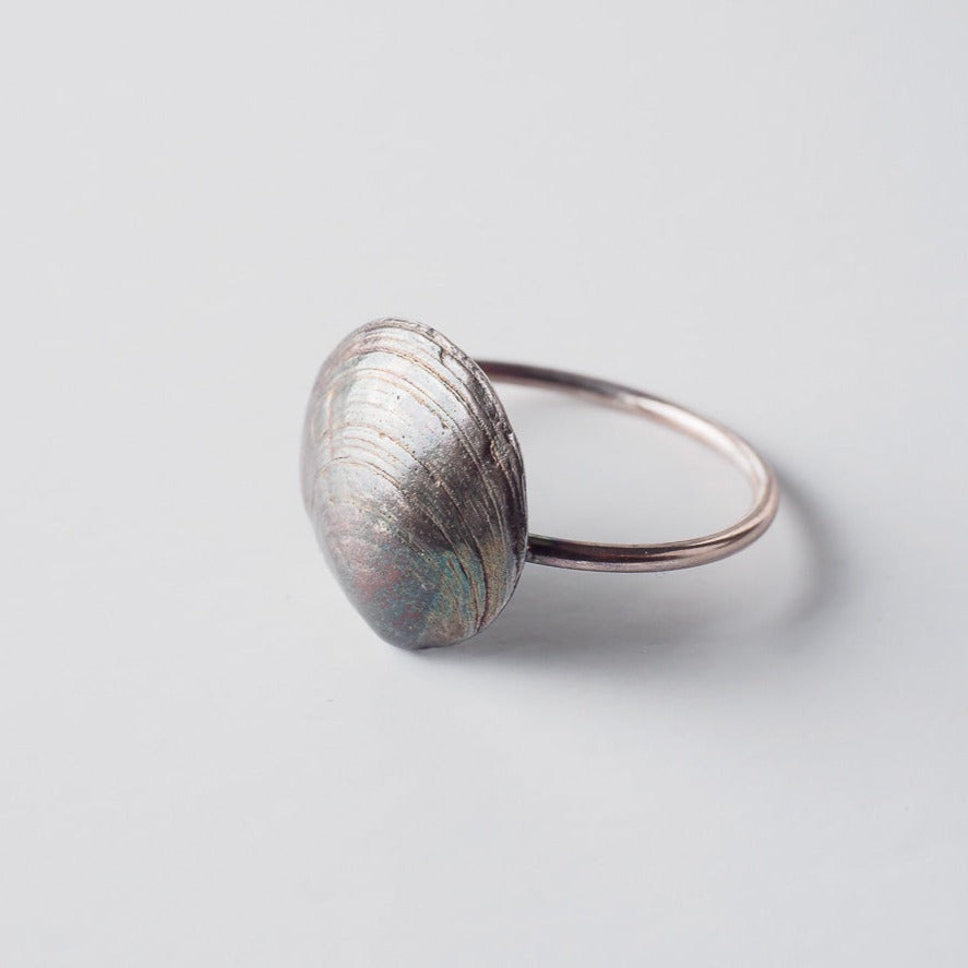 Romantic clam - δαχτυλίδι - ασήμι 925 - ιριδίζουσα οξείδωση