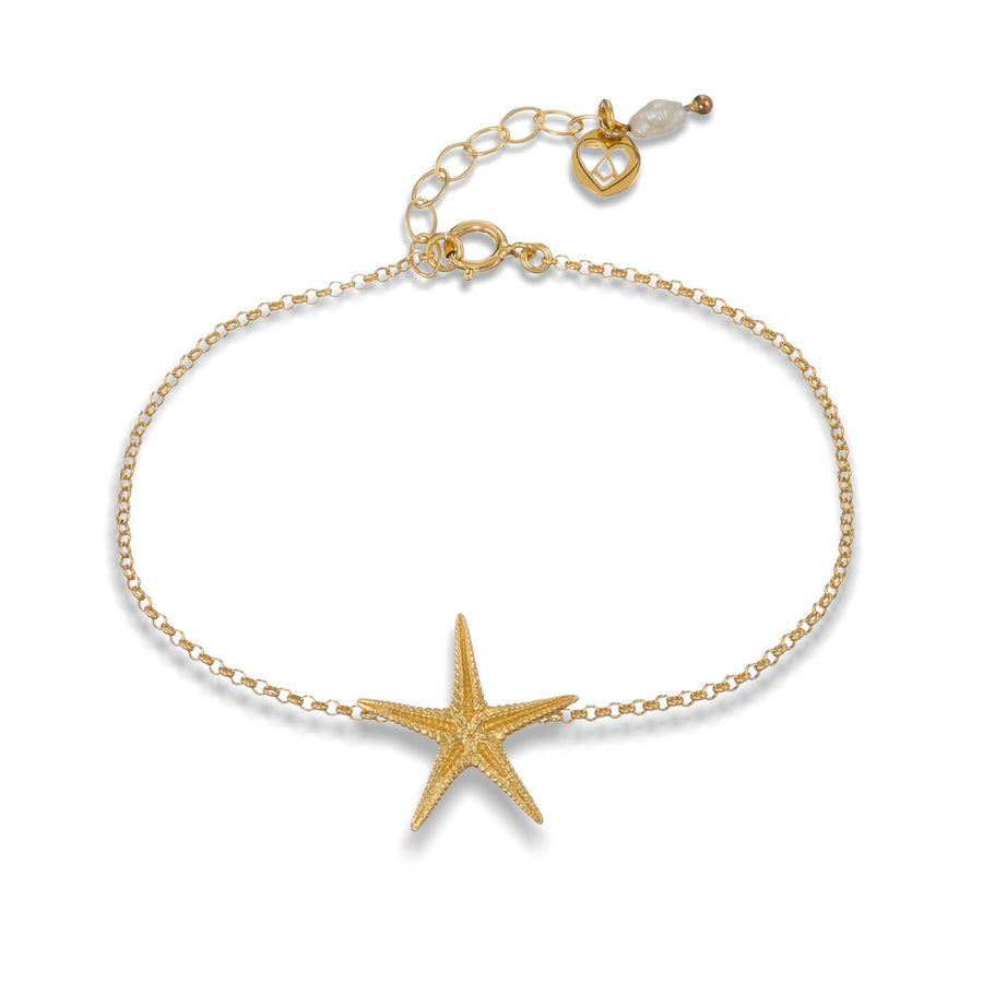 Μικρός αστερίας - βραχιόλι charm - ασήμι 925 - επίχρυσο