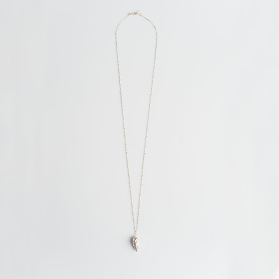 Wild seashell - long chain necklace - silver 925
