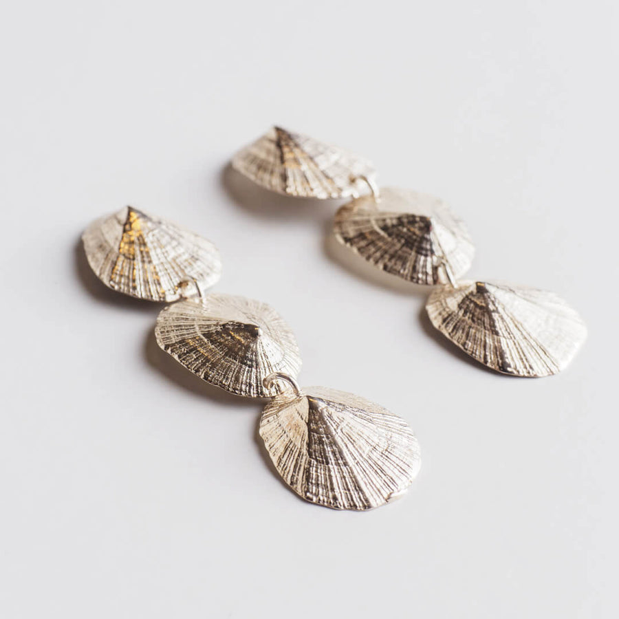 Τρεις πεταλίδες favourite - σκουλαρίκια μακριά - ασήμι 925