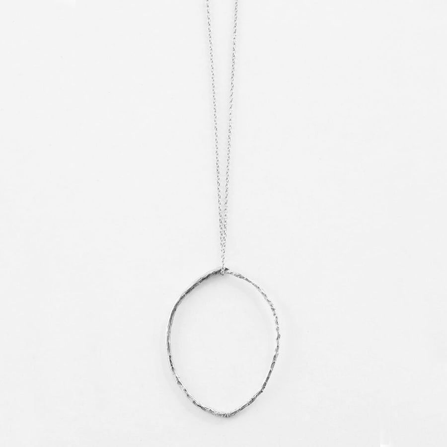 Branch hoop pendant - sparkling necklace - silver 925