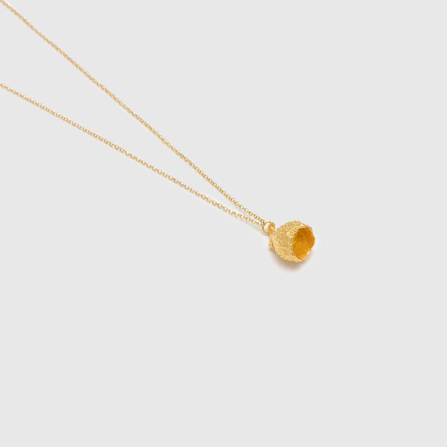 Classic acorn - sparkling necklace - gold plated