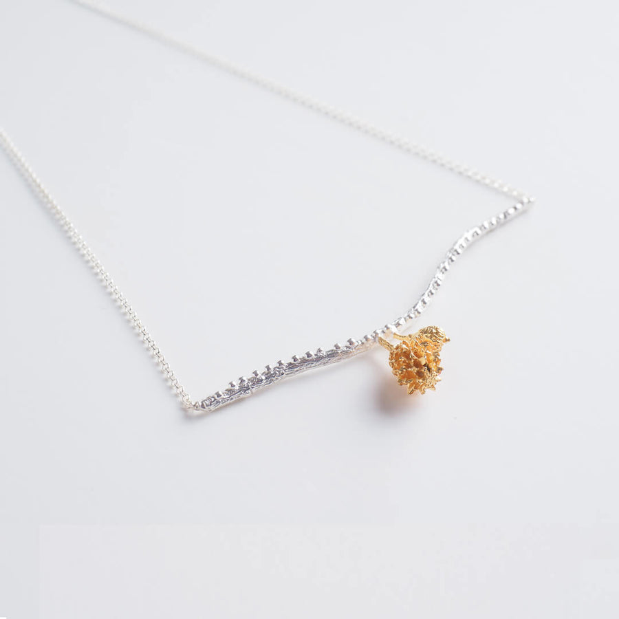 Forest joy branch - sparkling necklace - silver 925 - gold & silver plated