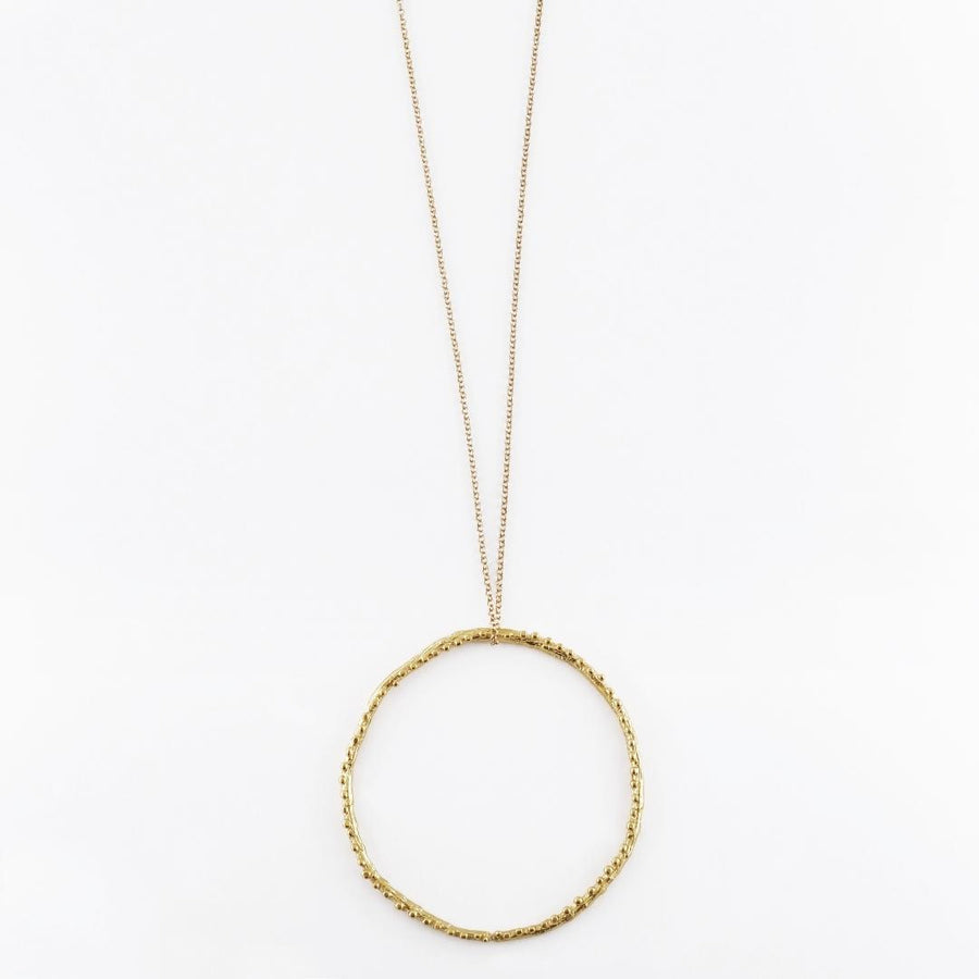 Large twig hoop with dewdrops - sparkling necklace - silver 925 - gold plated