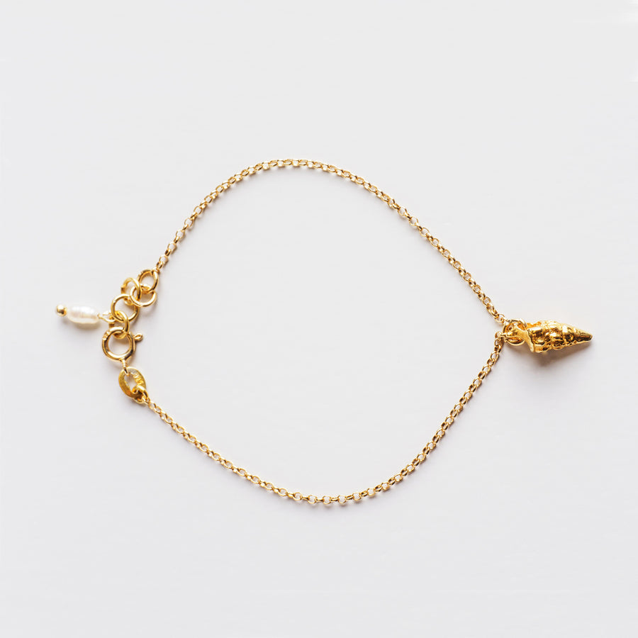 Romantic clam - βραχιόλι charm - ασήμι 925 - επίχρυσο